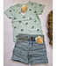 Someone T-Shirt Grafit lichtblauw mini smiley's