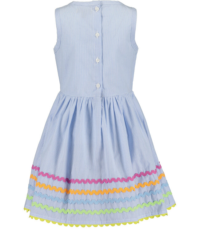 Blue Seven Jurk lichtblauw Jolien zigzag lijn