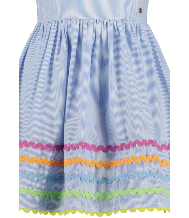 Blue Seven Jurk lichtblauw Jolien zigzag lijn