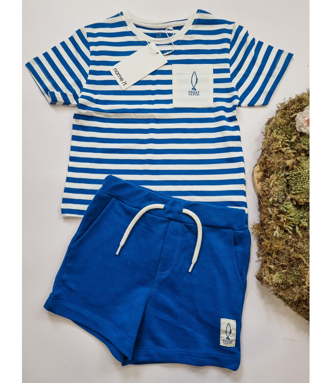 name it T-Shirt Jesper Blauw