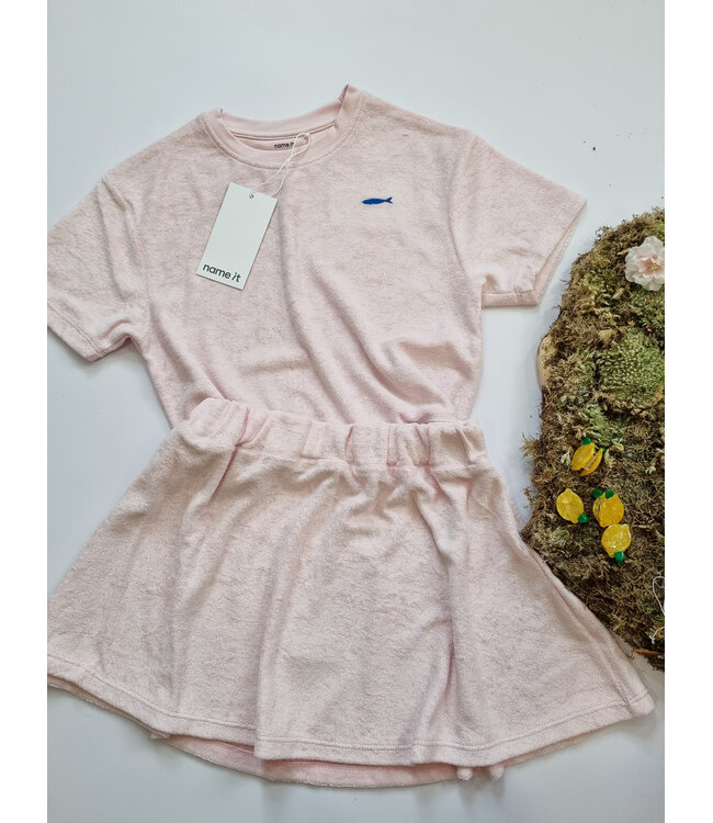 name it T-Shirt terry roze vis