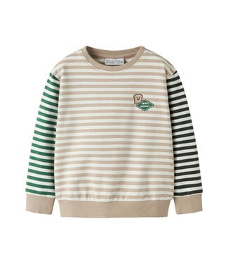 name it Sweater Bruce gestreept beige groen