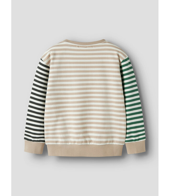 name it Sweater Bruce gestreept beige groen