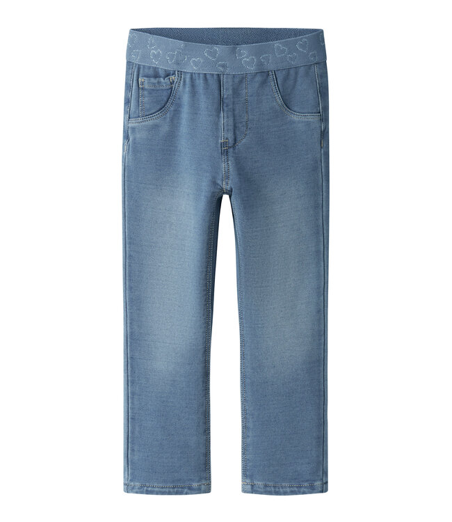 name it Sweat jeans Salli medium blue hartjes boord