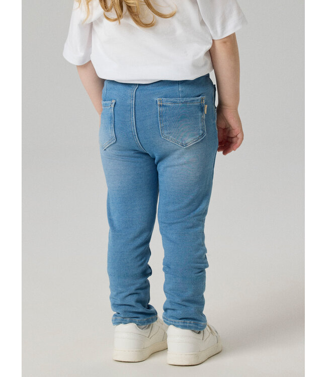 name it Sweat jeans Salli medium blue hartjes boord