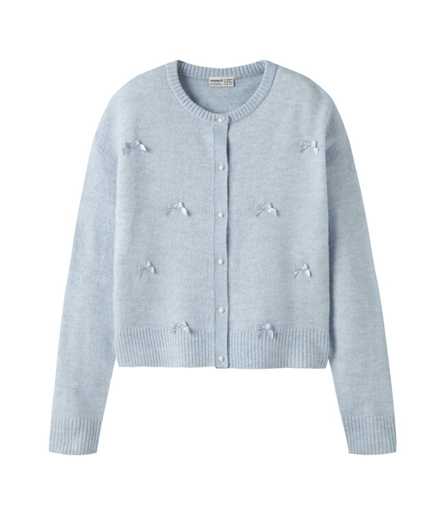 name it Cardigan lichtblauw Karin strik en parel