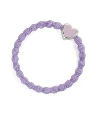 By Eloise Haar armband silver heart lavender