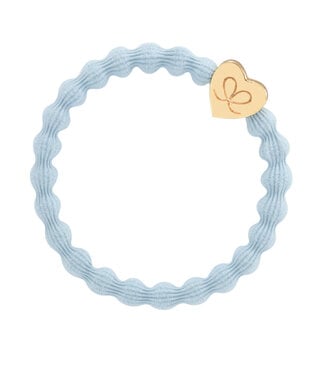 By Eloise Haar armband lichtblauw hart