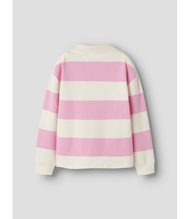 name it Polo sweat girls Flito roze gestreept