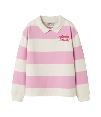 name it Polo sweat girls Flito roze gestreept