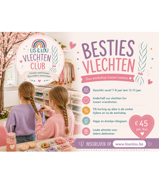 Workshop: Besties vlechten di 3nov 13u tot 14u30 (herfstvakantie)