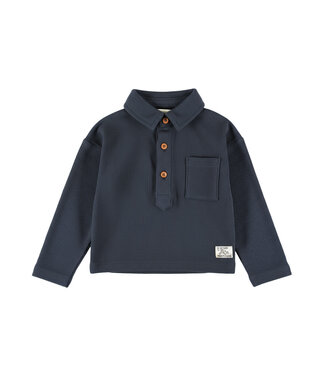 Dirkje Longsleeve polo donkerblauw