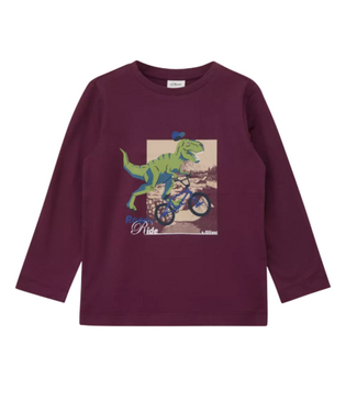 s.Oliver Longsleeve bordeaux dino bike