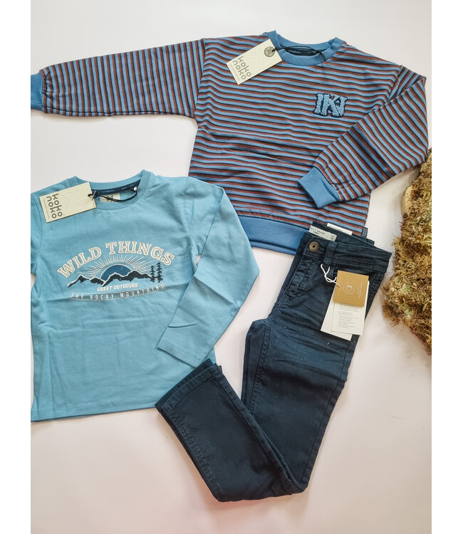 Koko Noko Sweater blauw gestreept Horizon