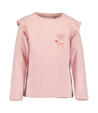 Blue Seven Longsleeve roze hartjes strikje
