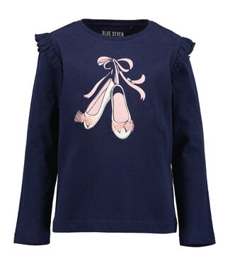 Blue Seven Longsleeve donkerblauw ballerina schoentjes