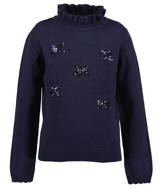 Blue Seven Trui woven donkerblauw strikjes