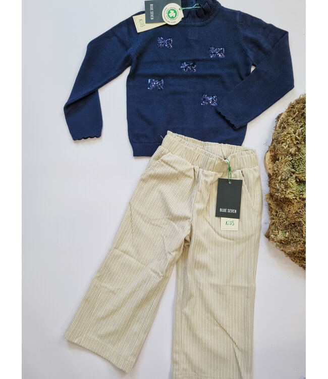 Blue Seven Trui woven donkerblauw strikjes