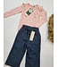 Blue Seven Wide leg donkerblauw rib