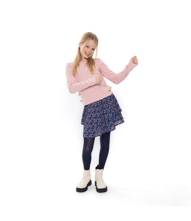 No Way Monday Rok met short autumn flowers blauw roze