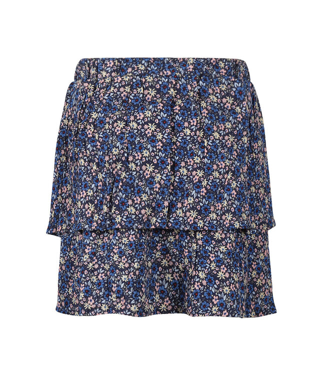 No Way Monday Rok met short autumn flowers blauw roze