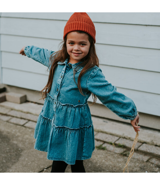 Koko Noko Jurk Denim lichtblauw