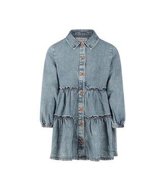 Koko Noko Jurk Denim lichtblauw