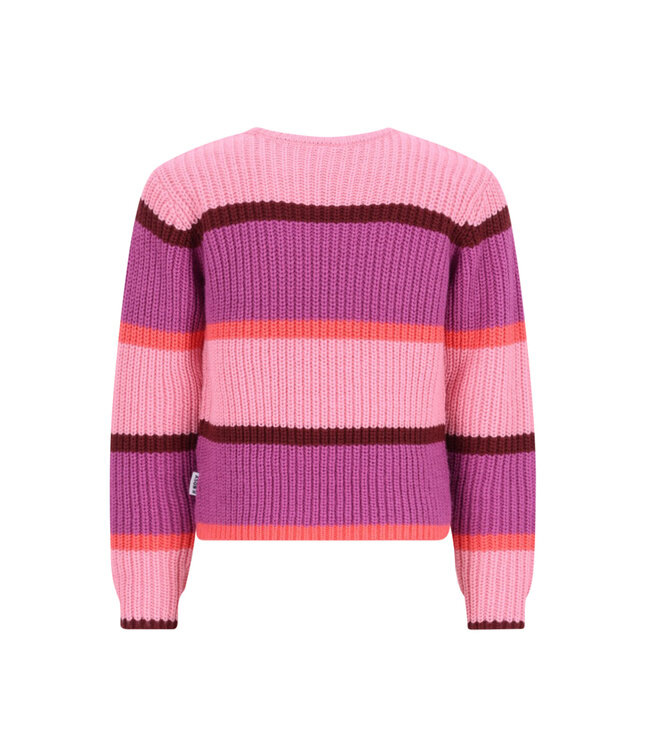 B-Nosy Trui Kendall gestreept lila roze
