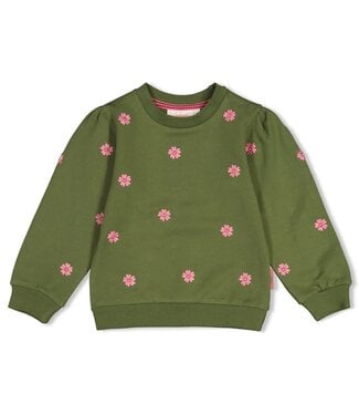 Jubel Sweater Olijf Moon Flowers