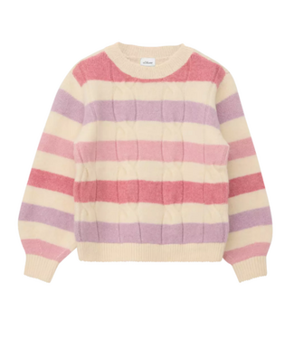 s.Oliver Knit gestreept faux fur licht beige