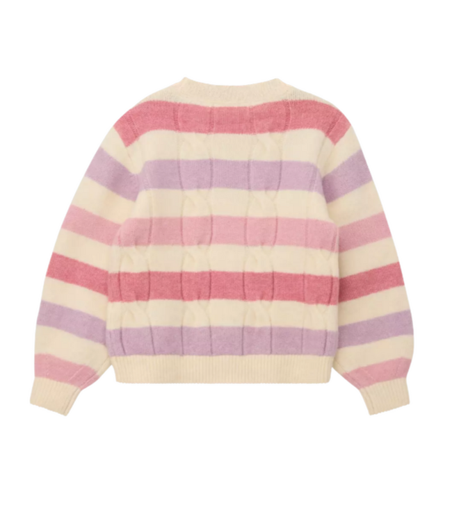 s.Oliver Knit gestreept faux fur licht beige
