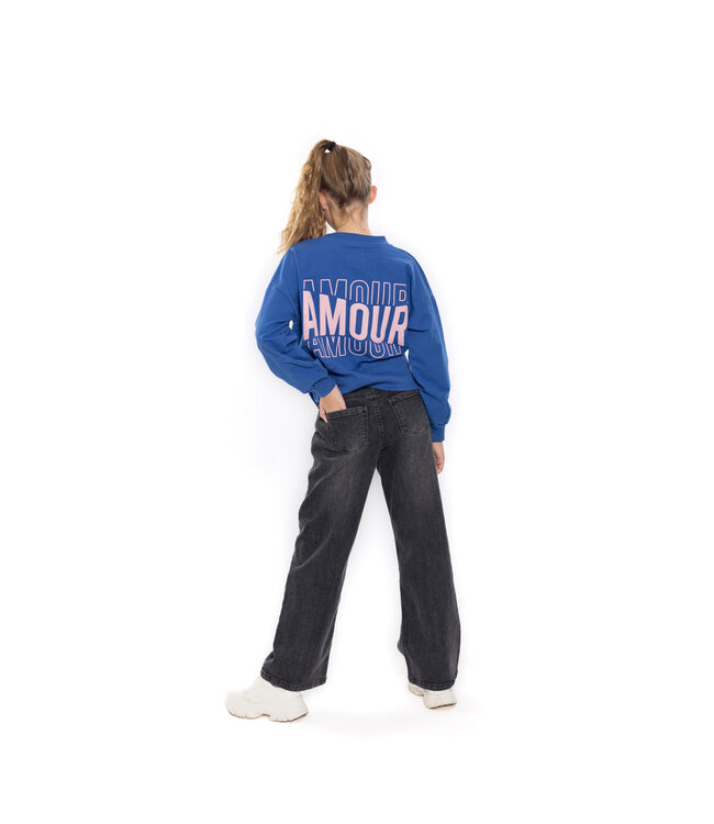 No Way Monday Sweater Kobalt blauw Amour