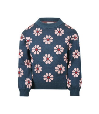 Koko Noko Trui Flower Blauw Terra