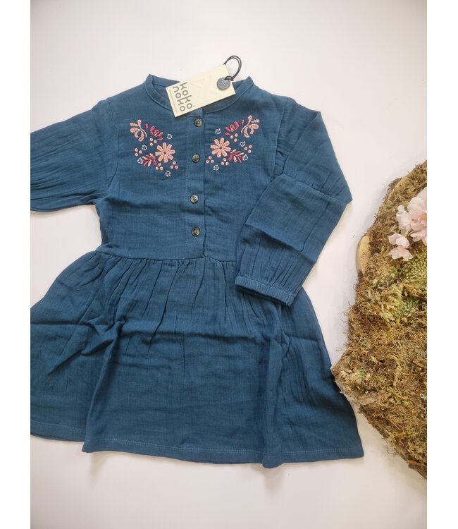 Koko Noko Jurk Blauw Bloemen Nora