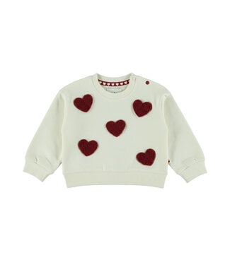 Dirkje Sweater Love ecru met hartjes