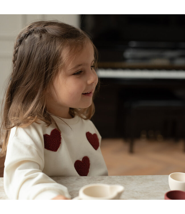 Dirkje Sweater Love ecru met hartjes