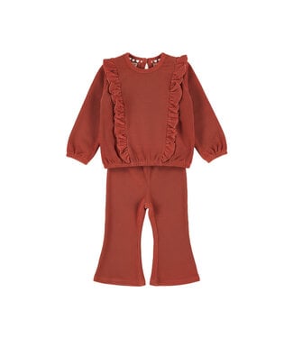 Dirkje Velours set Flared Rosewood