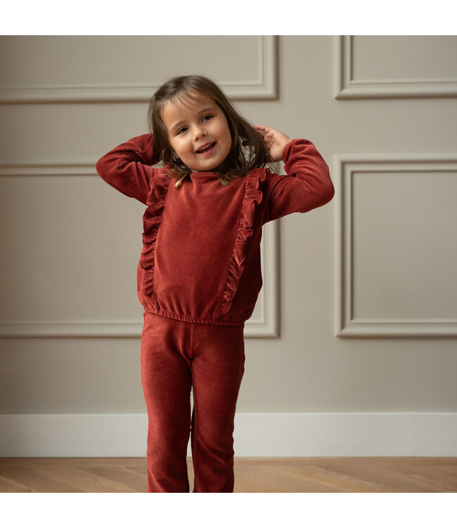 Dirkje Velours set Flared Rosewood