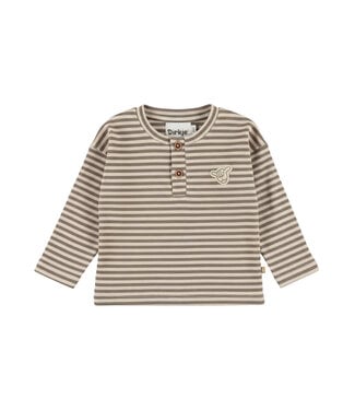 Dirkje Longsleeve gestreept beige Mini