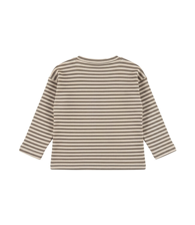 Dirkje Longsleeve gestreept beige Mini