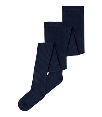 name it 2-Pack Kousenbroek rib Donkerblauw