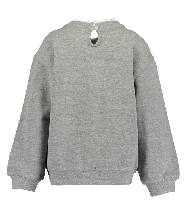 Blue Seven Trui witte kraag grijs melange bear