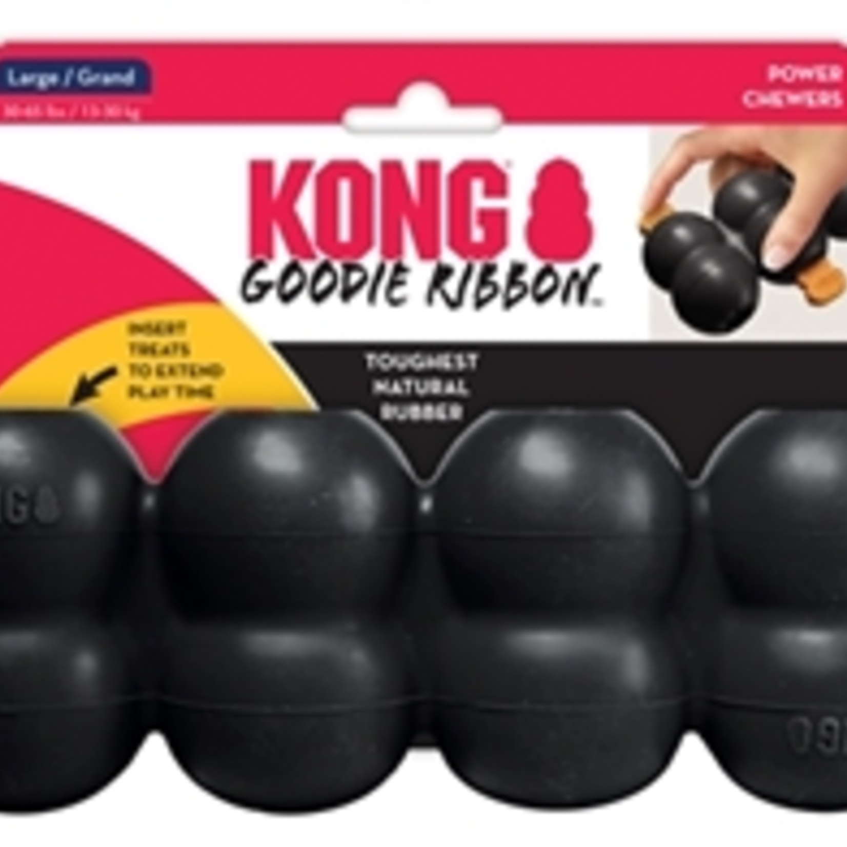 KONG EXTREME GOODIE RIBBON ZWART 21,5X8,5X5,5 CM