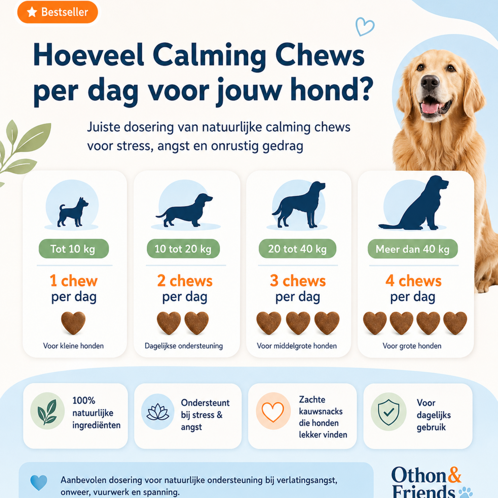 OTHON&FRIENDS Natural Calming Chews for dogs and cats - 100 pieces