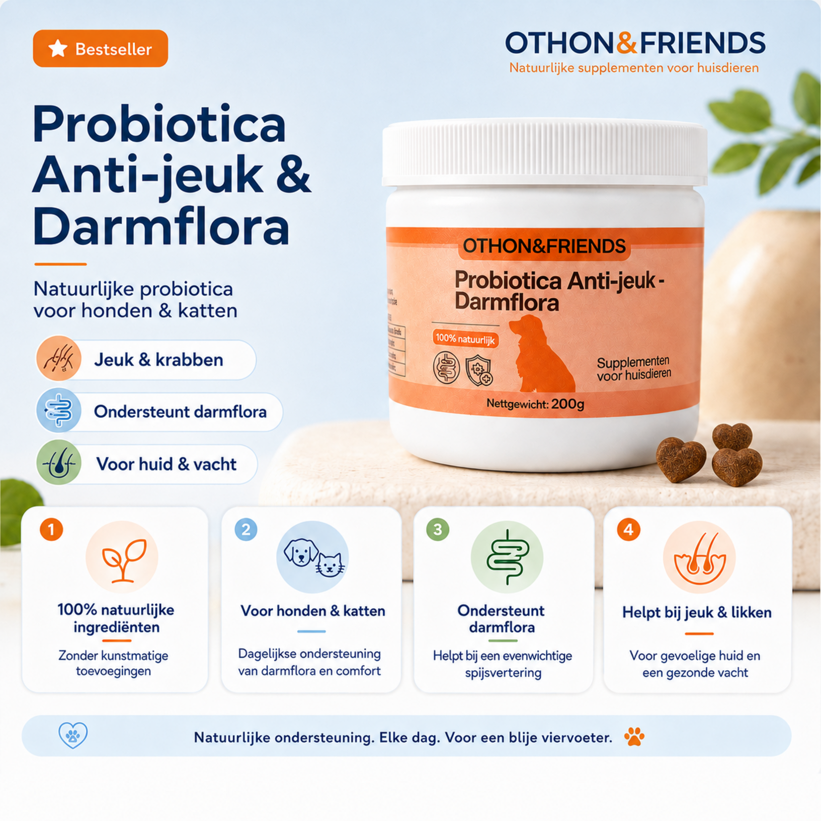OTHON&FRIENDS Probiotica Chews voor honden en katten - 100 stuks