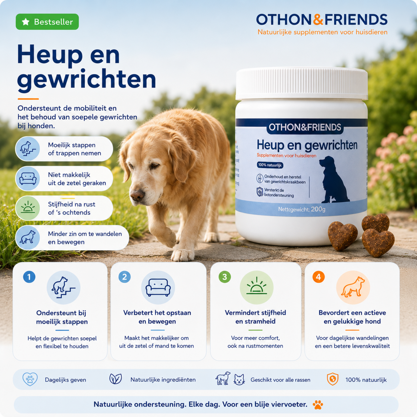 OTHON&FRIENDS Othon&Friends Hip & Joint Chews for Dogs and Cats - 100 pieces
