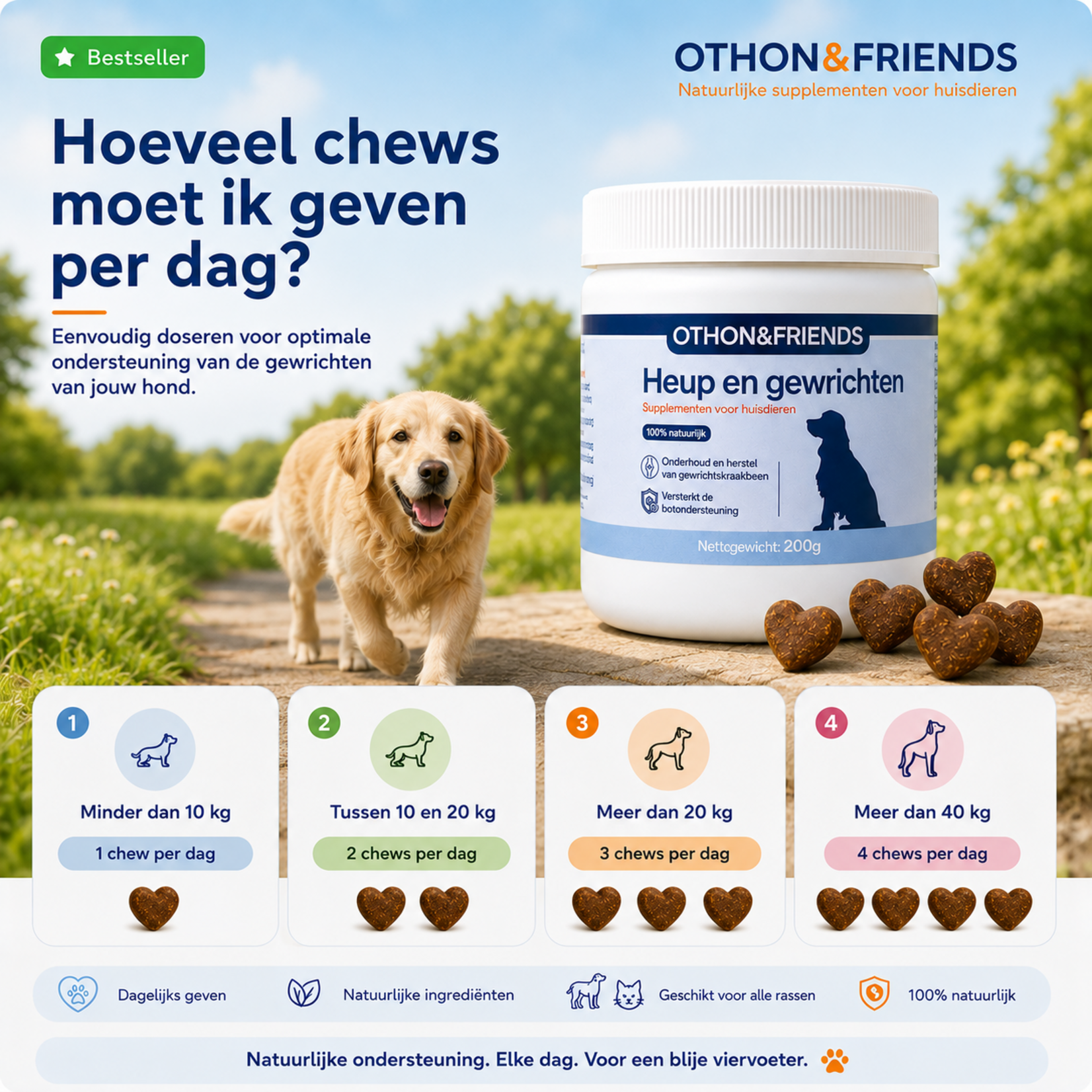 OTHON&FRIENDS Othon&Friends Hip & Joint Chews for Dogs and Cats - 100 pieces