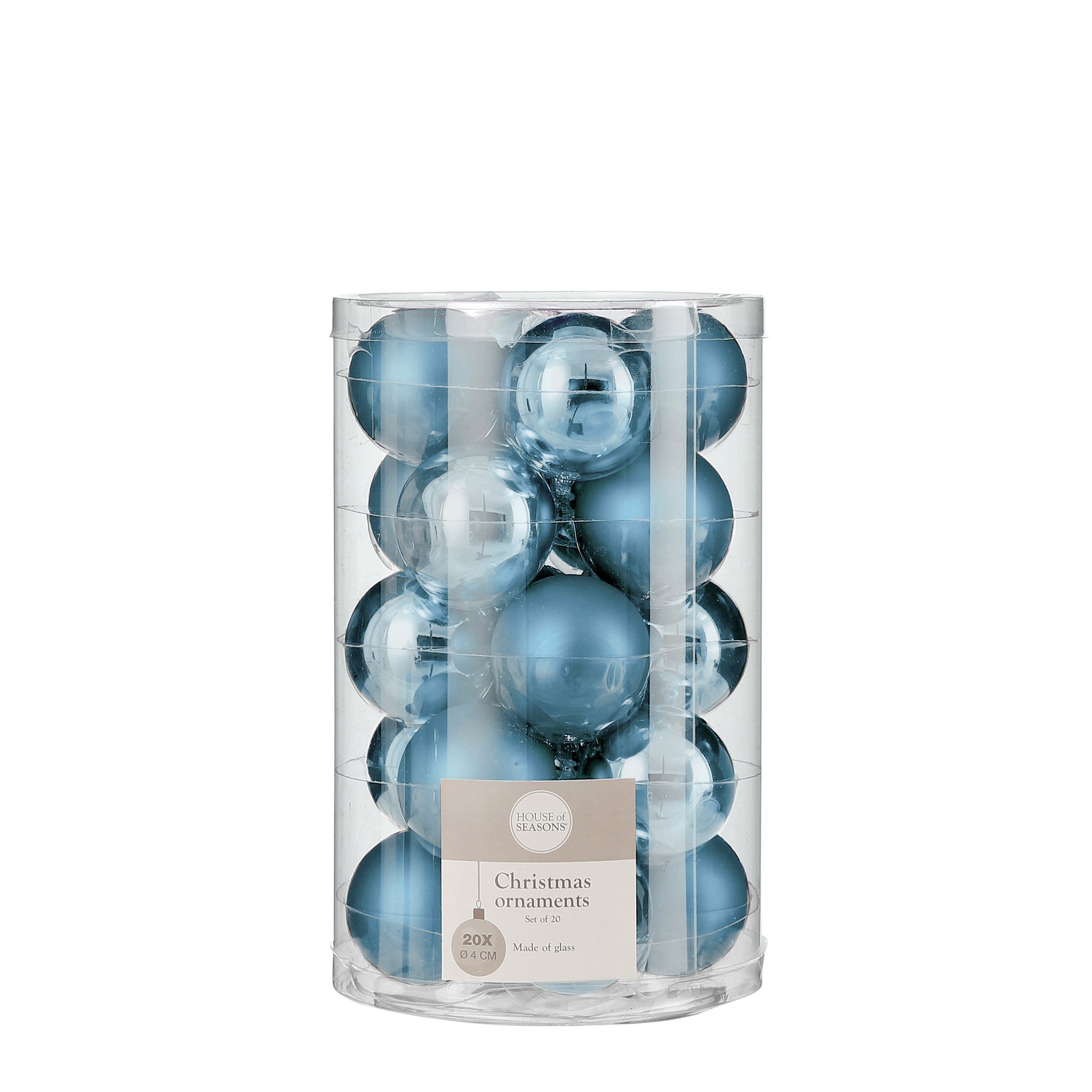 verrassing Automatisch Vriendin House of Seasons 20 licht blauwe kerstballen glas D 4 cm - Uw Kerst  Specialist
