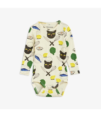 Mini Rodini CHEF CAT LONG SLEEVE BODYSUIT