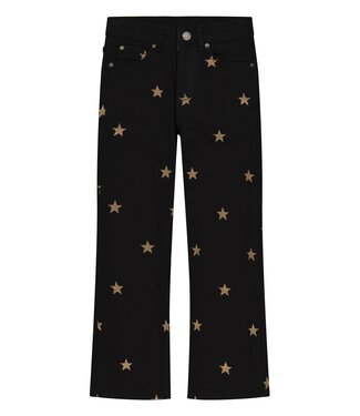 The New Zwarte jeans met gouden geborduurde sterren